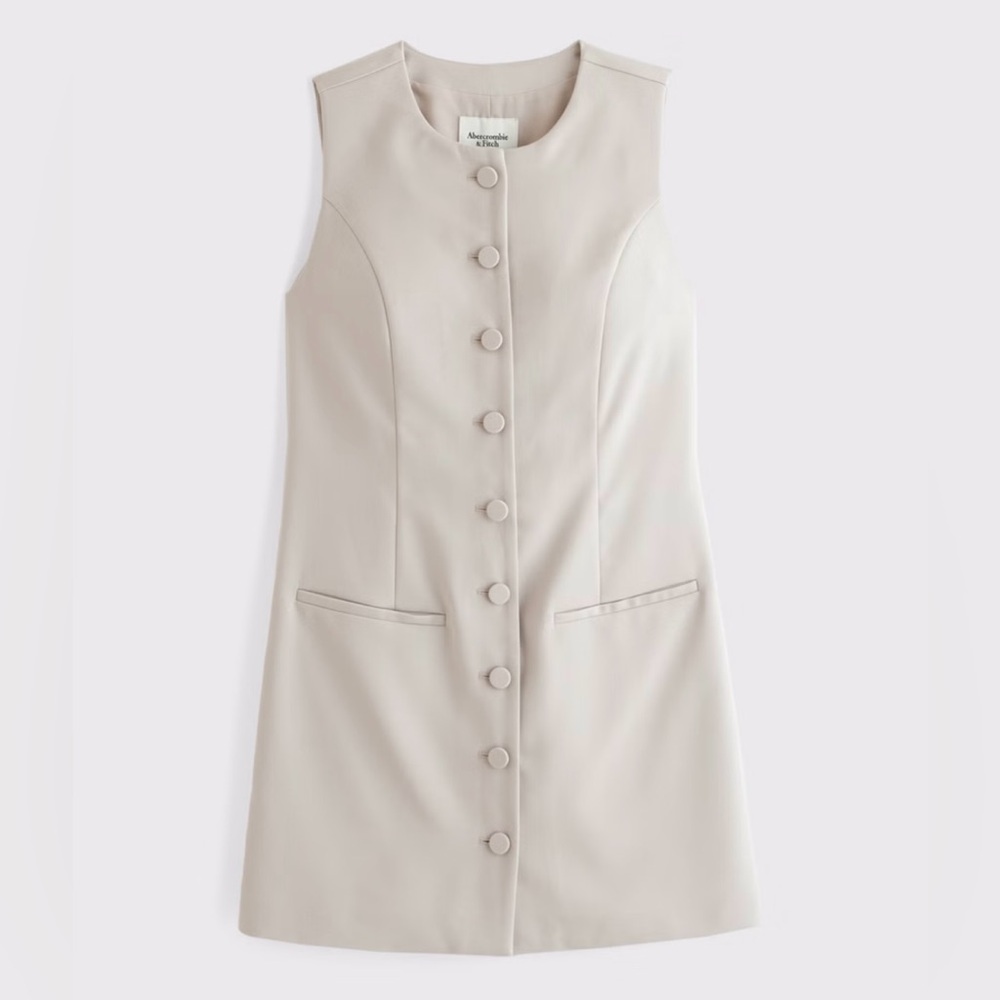 The A&F Mara High-Neck Vest Mini Dress ASH S PETITE